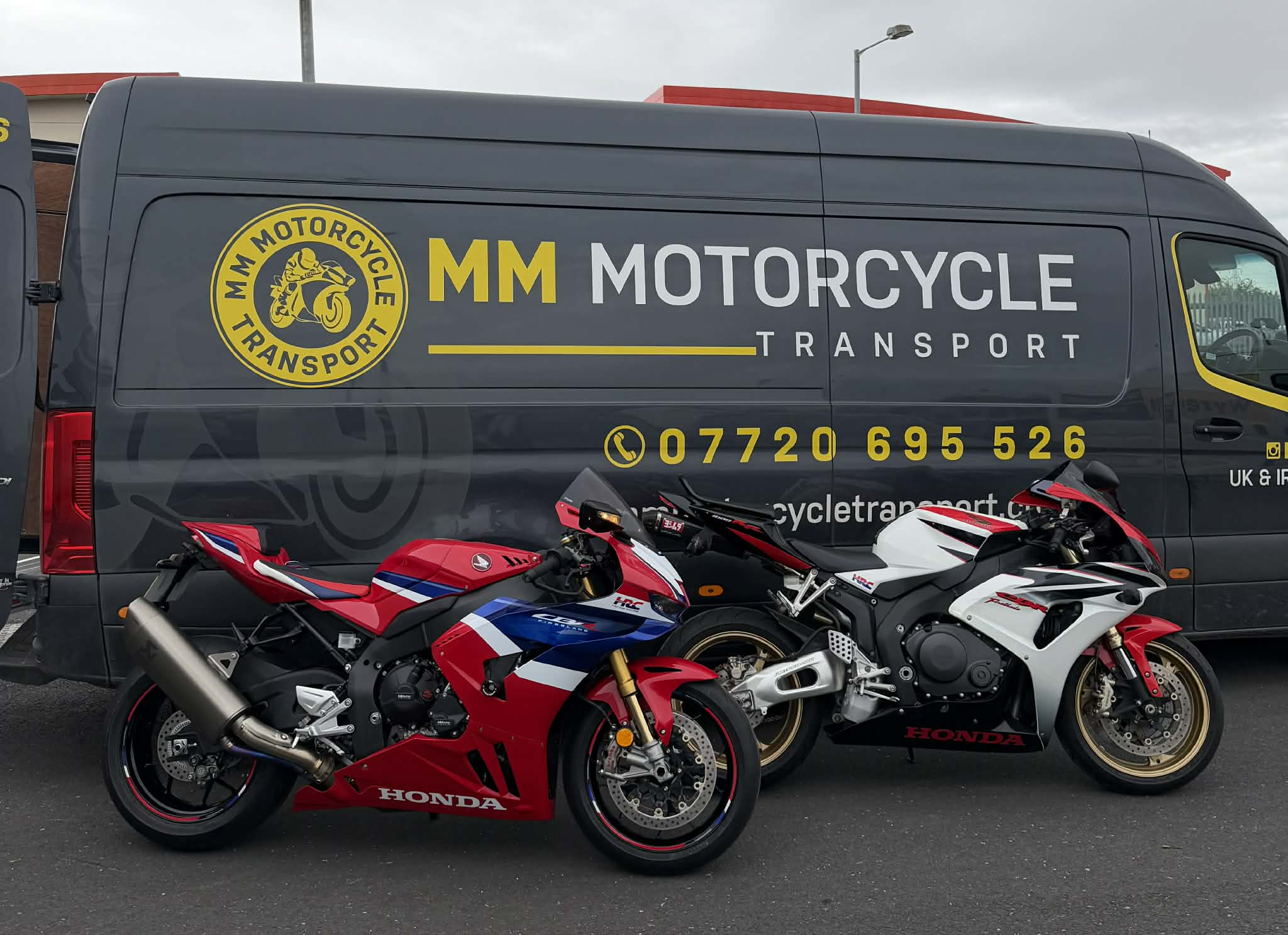 Motorcycle collected for secure transport by MM Motorcycle Transport